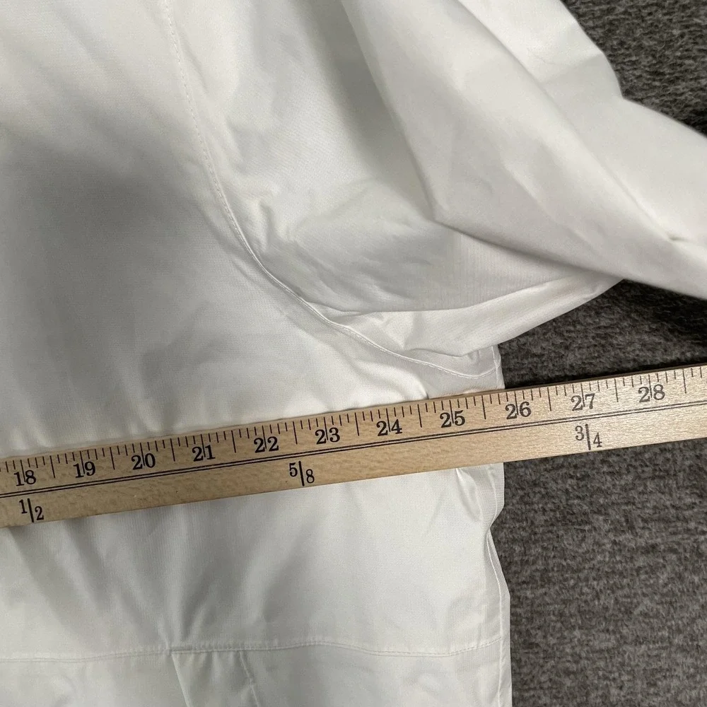 The North Face DryVent Jacket Mens XL White Hooded Windbreaker Full Zip Logo